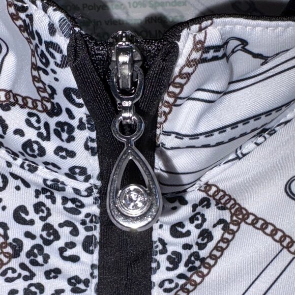 San Soleil Quarter Zip Golf Top Size XL Equestrian - Picture 3 of 10